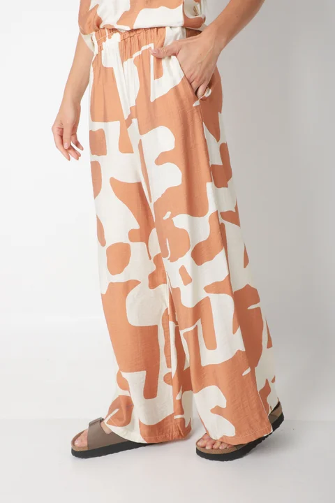 Conjunto CARMESI LINO estampado GUK70150-1/GUK70150