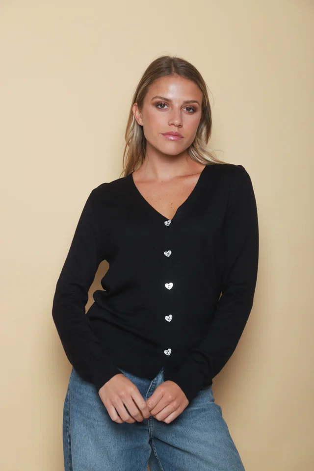 Saquito HILO Media Estacion Boton Corazon c/ Strass GUL683