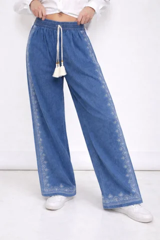 Pantalon GANDHI Jean Bordado GU567 - Vista 3