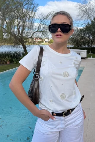 Remera KERZ con Perlas al Tono GU336790 - Vista 3