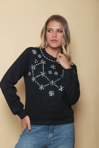 Buzo Boho Bordado con Piedras GUK4114 - Vista 3