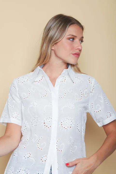 Camisa CISNE Broderie Manga Corta GUK70108