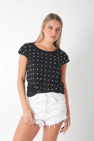 Remera FELISA c/ Hombreras y Piedras  GUK70073 - Vista 3