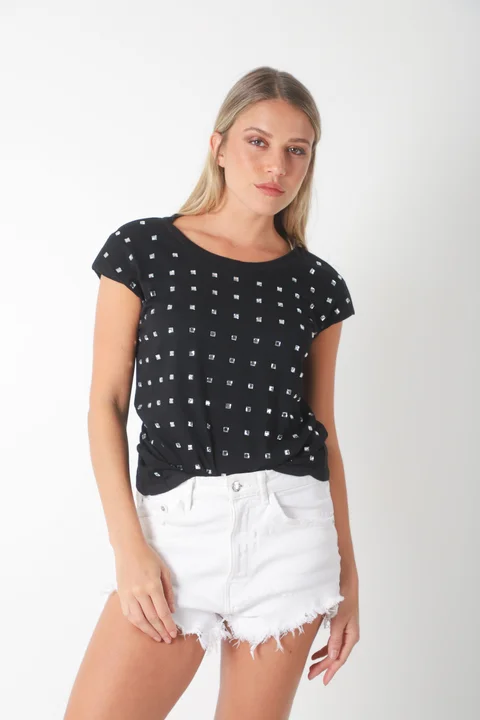 Remera FELISA c/ Hombreras y Piedras  GUK70073