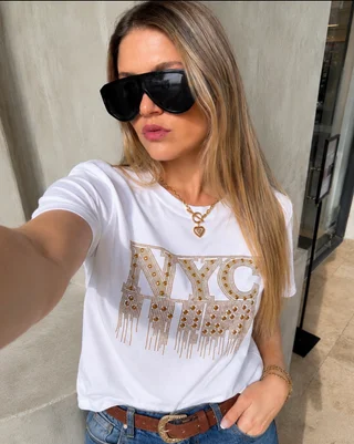 Remera NYC DORADO C/ Tachas GU5148 - Vista 3