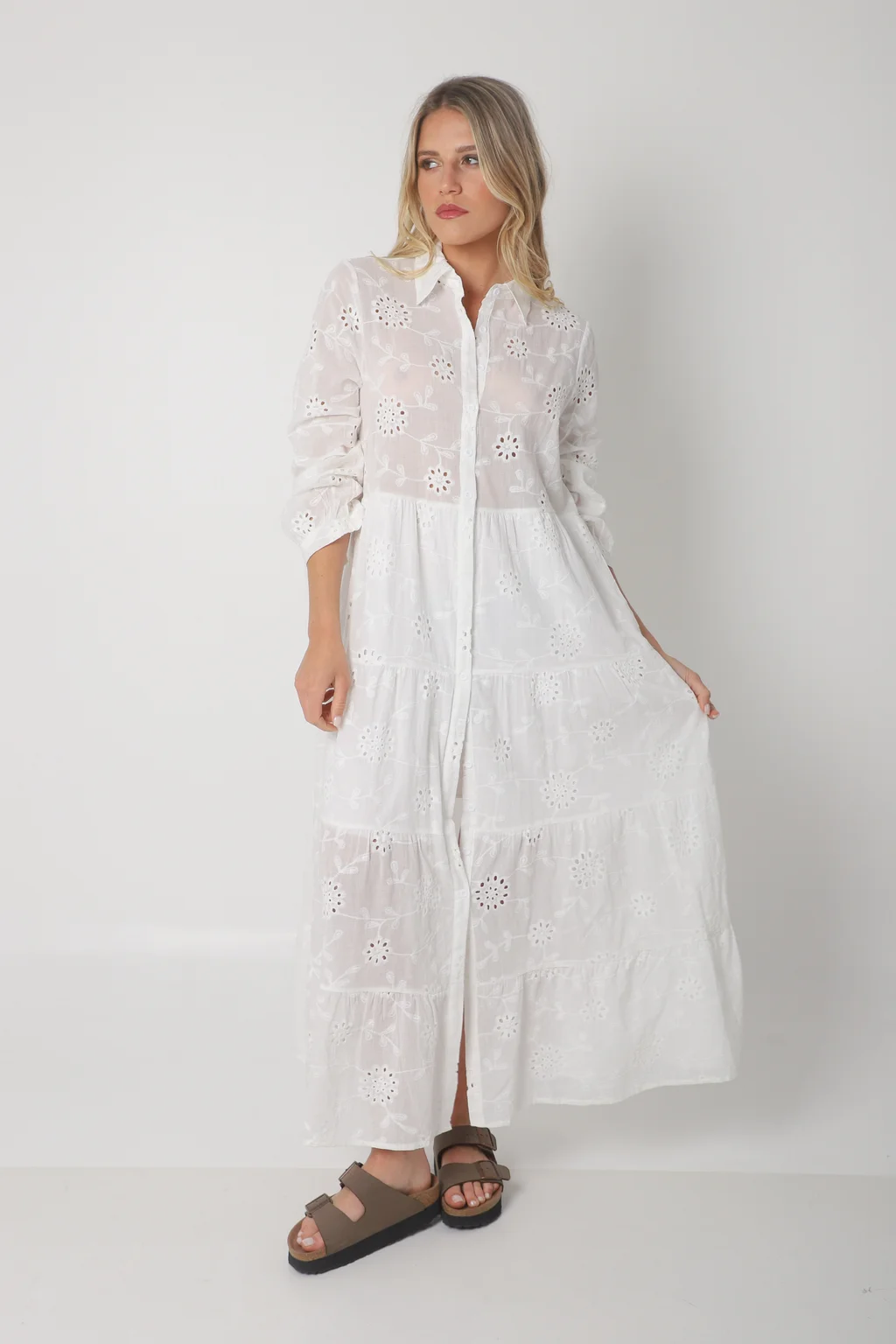 Vestido Camisero SIMONA Broderie Bordado GU4667