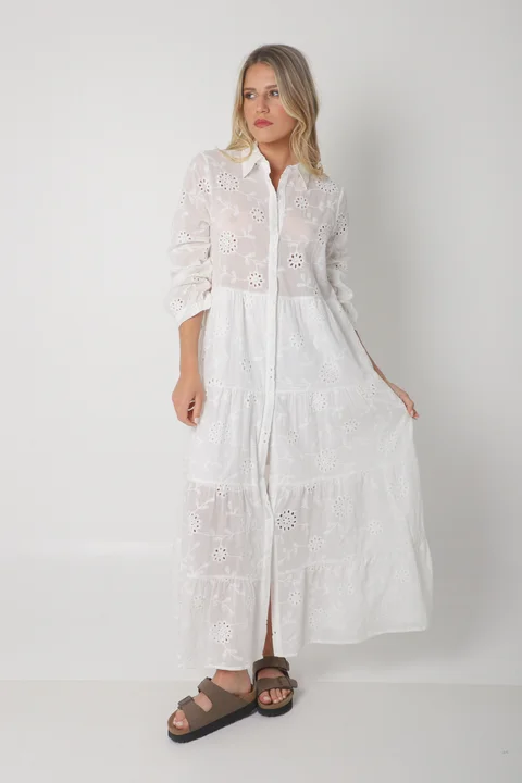 Vestido Camisero SIMONA Broderie Bordado GU4667