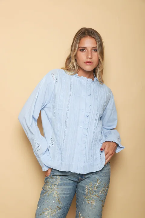 Camisa MAO BUBBLE con Puntillas y Volados GUK70197