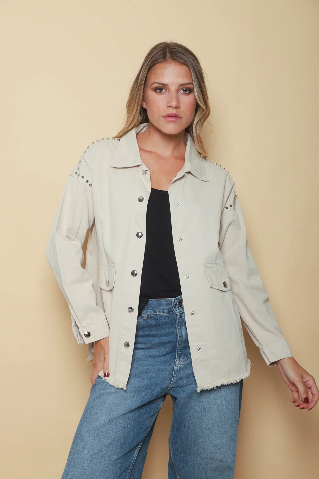 Camisaco RAPSODY gabardina c/tachas GUK70170
