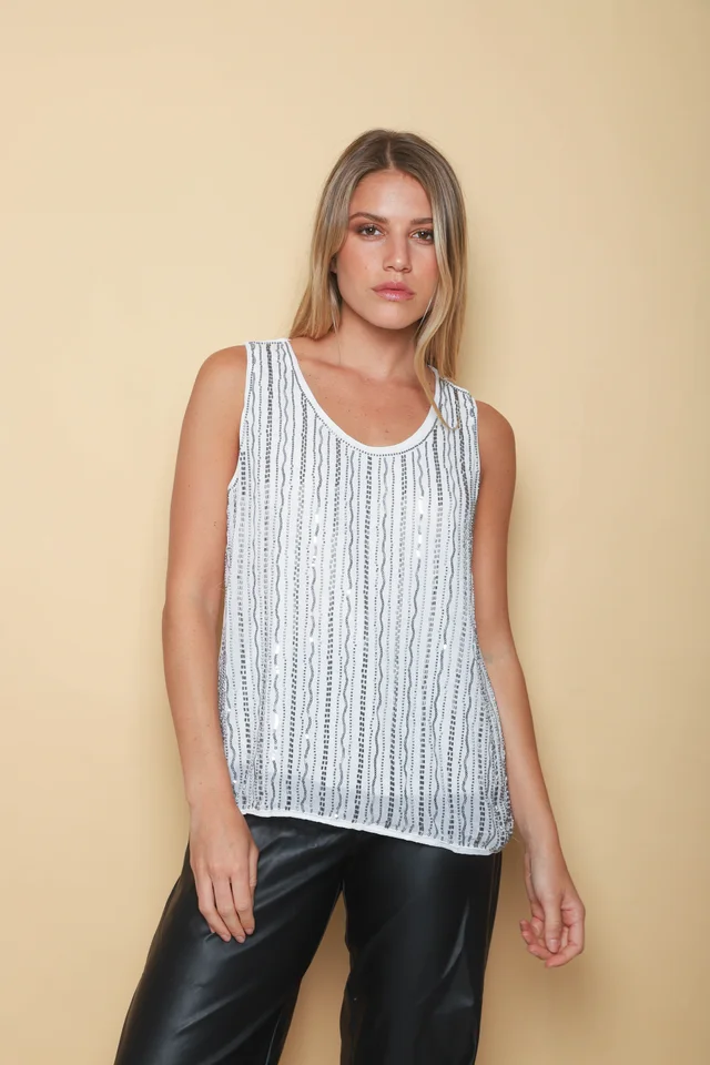 Musculosa SAREE Forrada con Lentejuelas GU70129