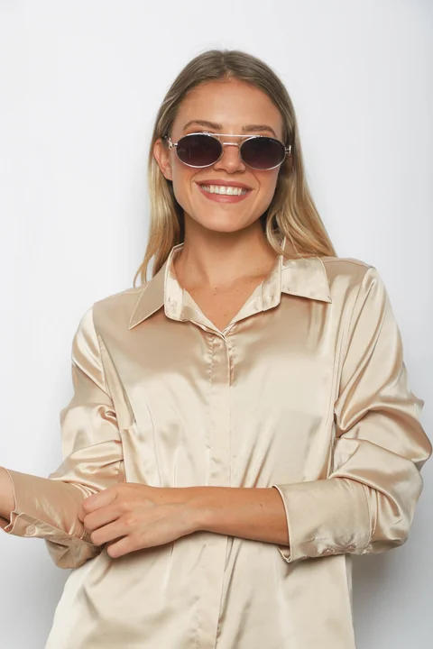 Camisa CANDI Satén Manga Larga GUV53