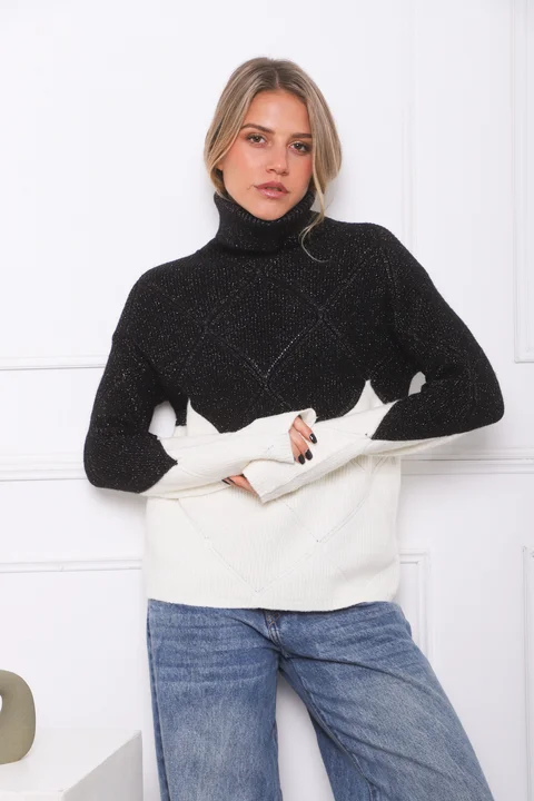 Polera BELAIR Bremer Combinada c/ Lurex GU839