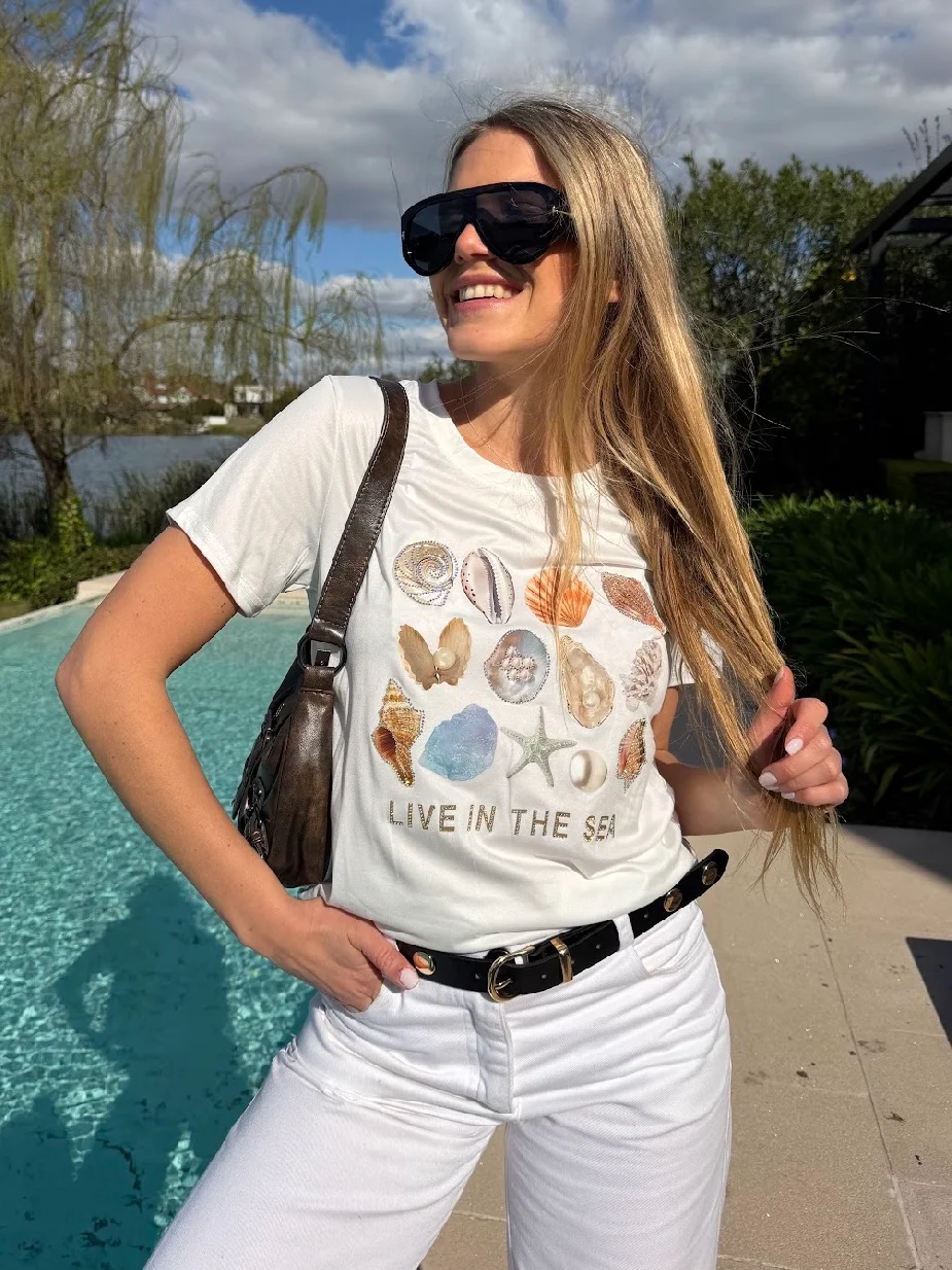 Remera LIVE IN THE SEA  GU336793
