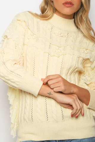 Polera Lupe Trenzada con EncajeGU122268 - Vista 4