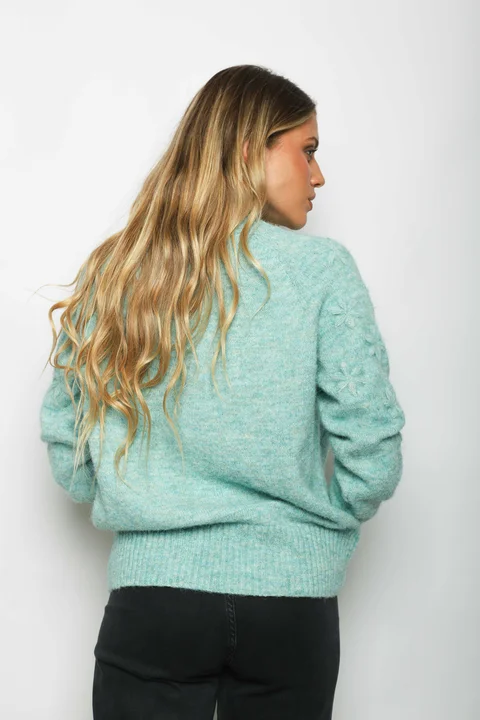 Sweater KRISTAL Mohair bordado FLORES GUL807