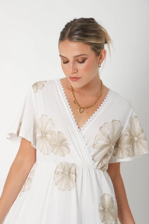 Vestido MISUKA de Lino Bordado GU250115