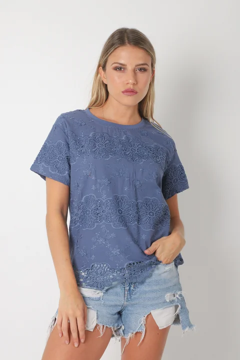 Remera KOISY Broderie Bordada GU5164