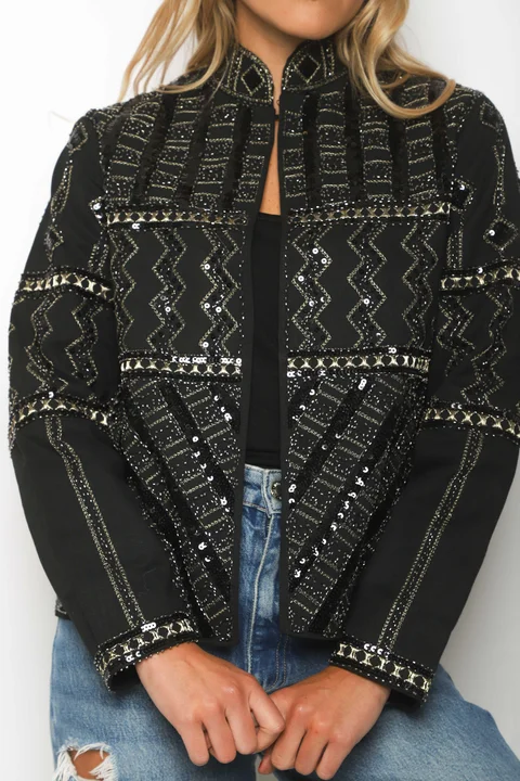 Chaqueta Vinett Gabardina C/ Lentejuelas Bordadas GU301