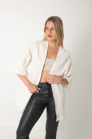 Kimono GALIA de Lino Bordado GU5172 - Vista 3