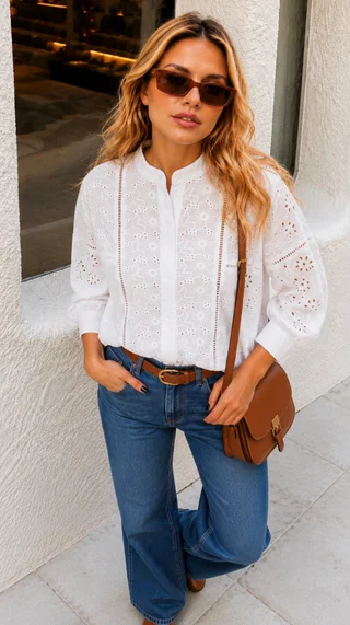 Camisa DESIRE C/ Broderie GUK70196 - Vista 3