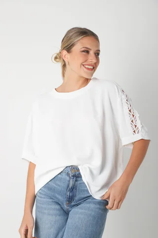 Blusa SERE Amplia Creppe c/ Puntilla en Hombros y Mangas GU0329 - Vista 5