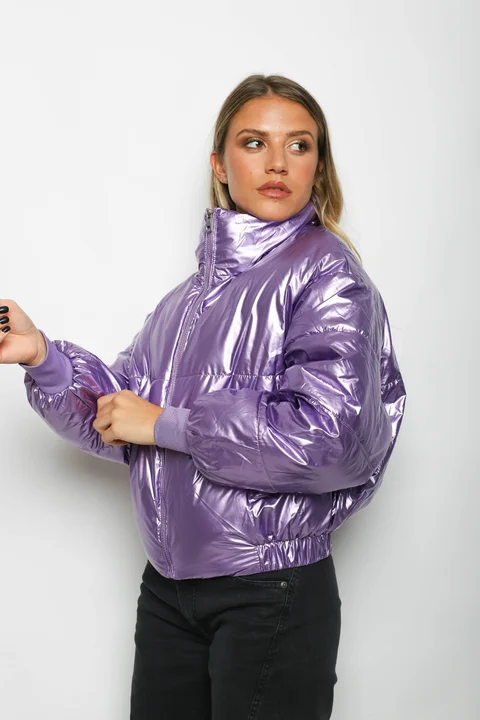 Campera  Puffer  Lila  Metalizada Velvet GUK2039