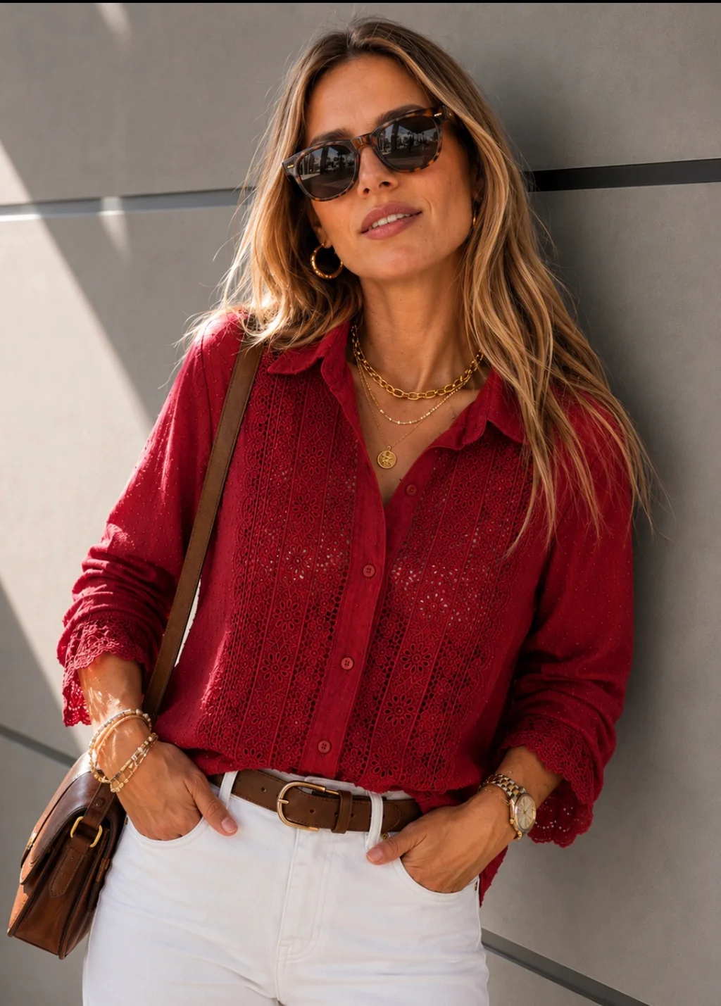 Camisa PLUMETI con Flores Caladas GUK4112