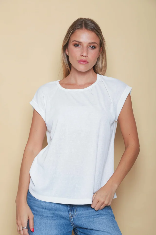 Remera Dana Hilo Flame con Lurex