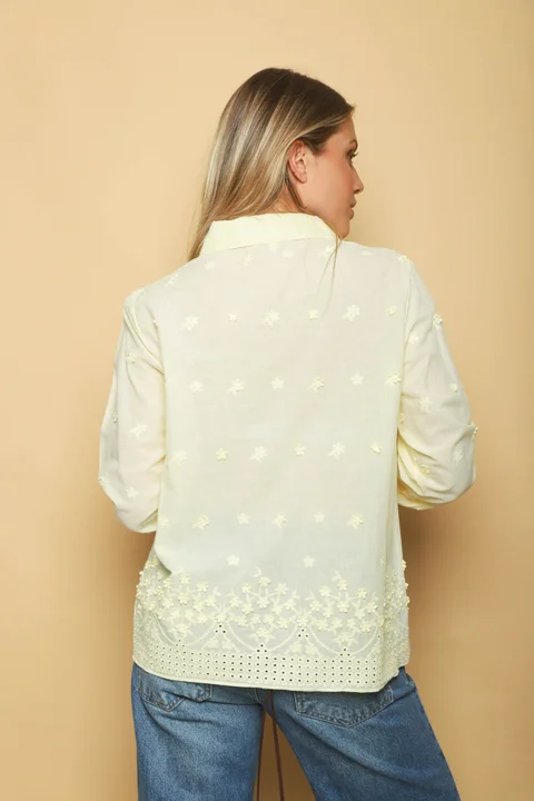 Camisa BLONDIE AMARILLO Lino Bordada GUK70189