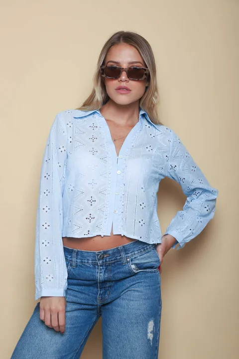 Camisa BULERY Corta Broderie Calada GU70120