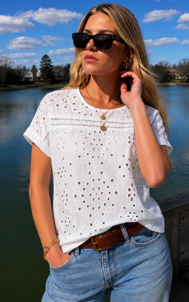 Blusa NADINE Broderie Bordada GUK70203