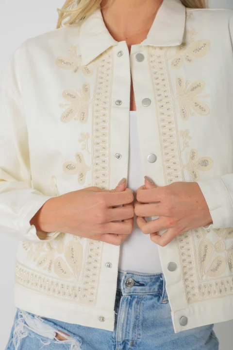 Chaqueta FORTY de Gabardina Bordada GUF6005