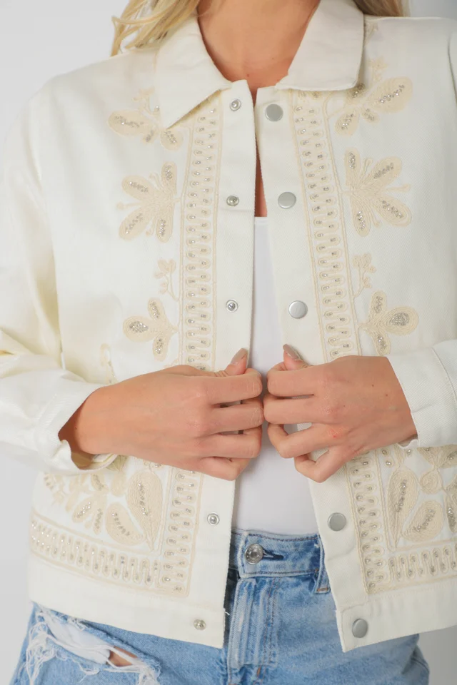 Chaqueta FORTY de Gabardina Bordada GUF6005