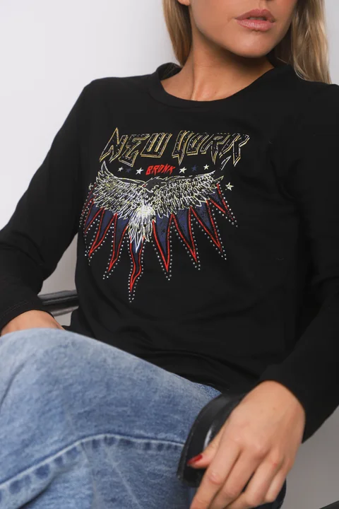 Remera NEW YORK c/strass GUK70035