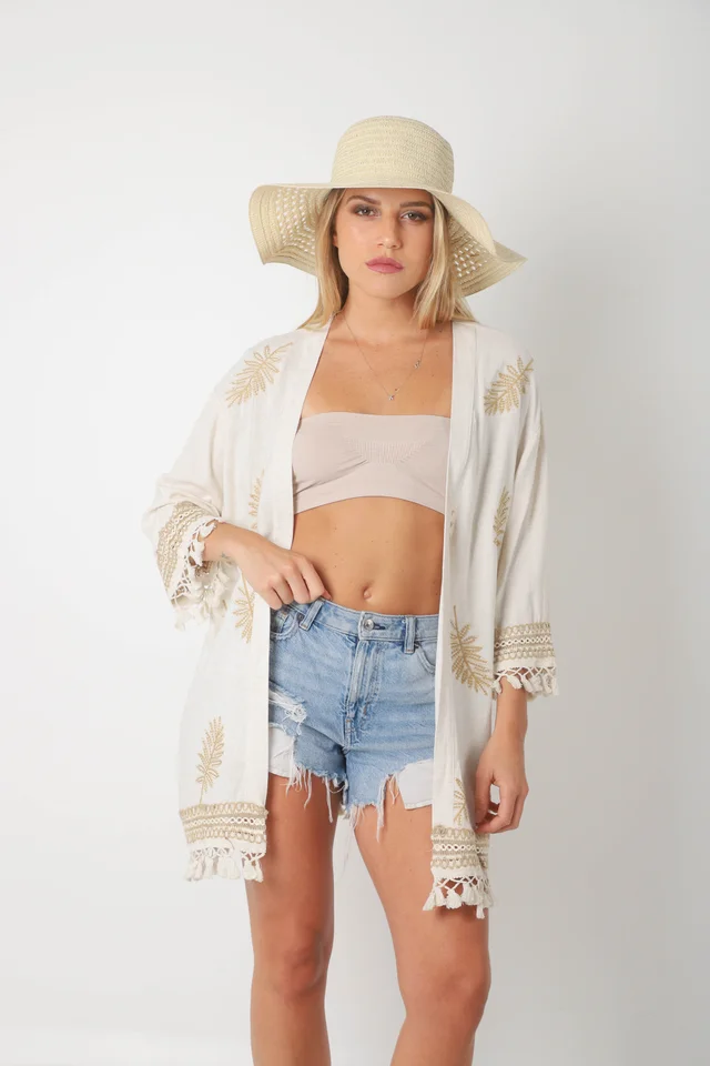 Kimono TAILOR lino c/bordado GU0529