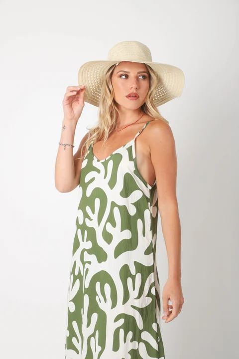 Vestido COZAMUI lino estampado GUK70142-6