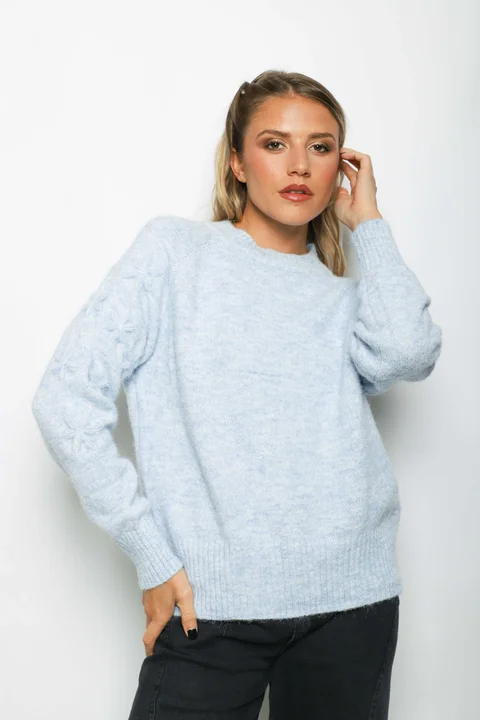 Sweater KRISTAL Mohair bordado FLORES GUL807