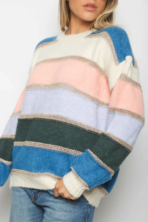 Sweater Giulia Rayado con Lurex GU21151