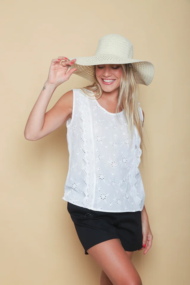 Blusa MUISY Broderie c/Volado GUK70222