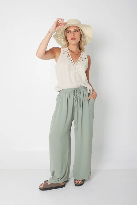 Musculosa LIBERTY de Lino BORDADA GU2525