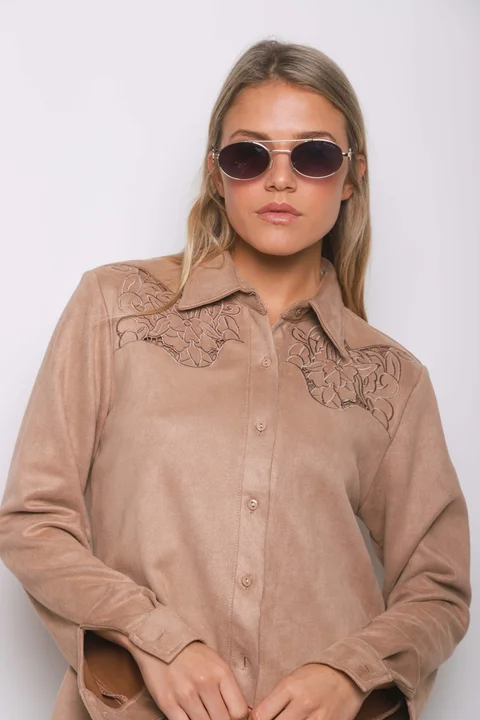 Camisa KARLSON Gamuza Con Calado GU70254