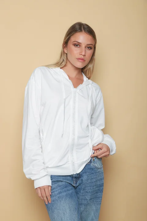 Campera  Siena White  Brillos  Cierres  GUK166