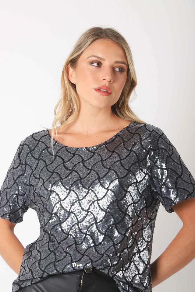 BLUSA DIAMONDS c/lentejuelas GU5196