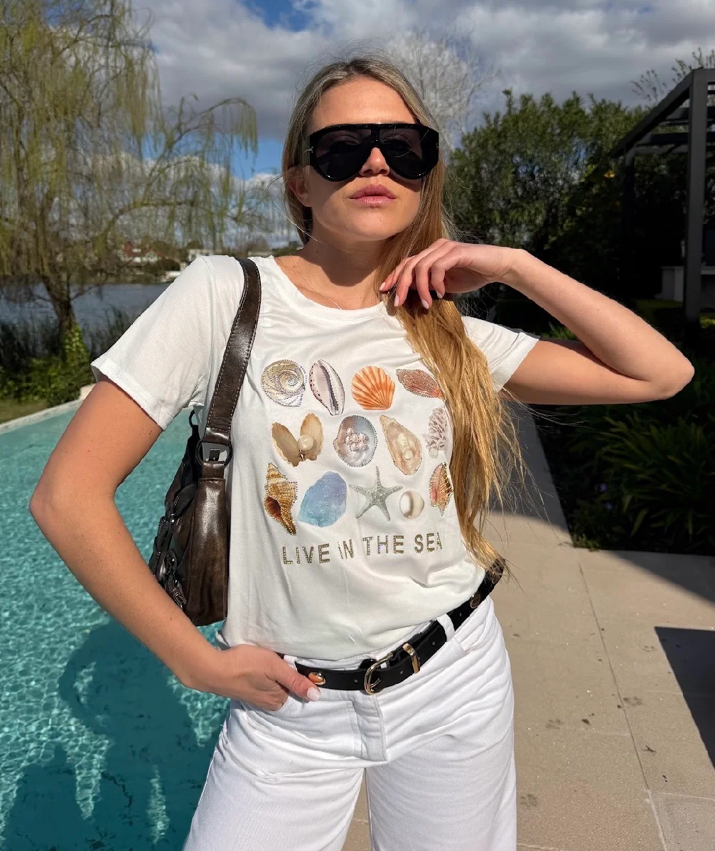 Remera LIVE IN THE SEA  GU336793