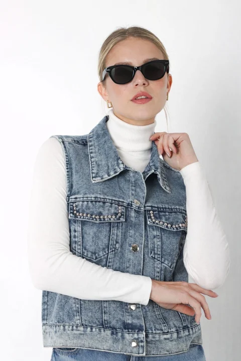 Chaleco Jean LIBI c/ Tachas GUK70102