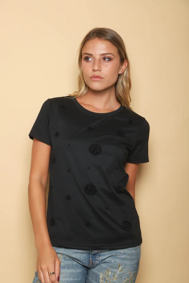 Remera KERZ con Perlas al Tono GU336790