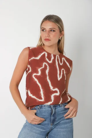 Musculosa KAROLA estampada GUK70151 - Vista 3