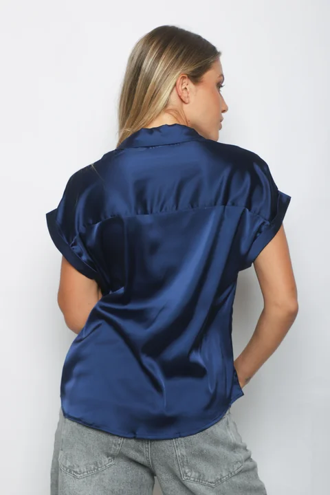 Camisa CANDI Satén Manga Corta GUV52