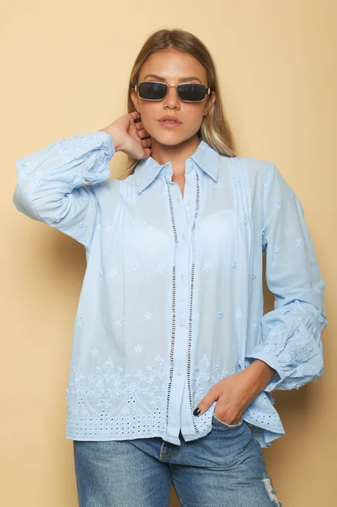 Camisa BLONDIE Lino Bordada GUK70189