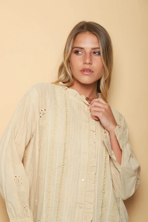 Camisa MAO BUBBLE con Puntillas y Volados GUK70197